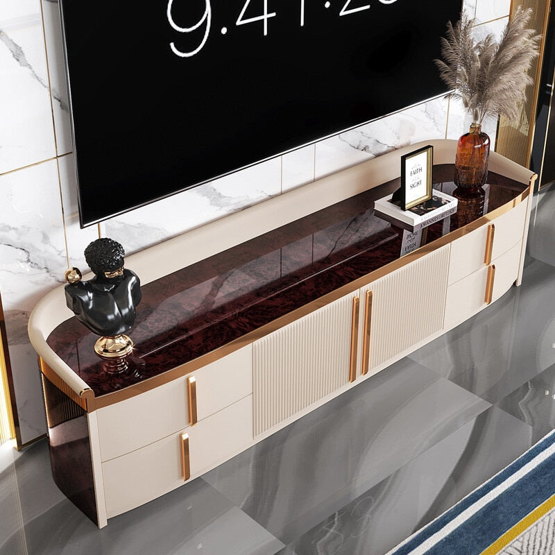 FUNROLUX Luxury Marble TV Cabinet & Coffee Table