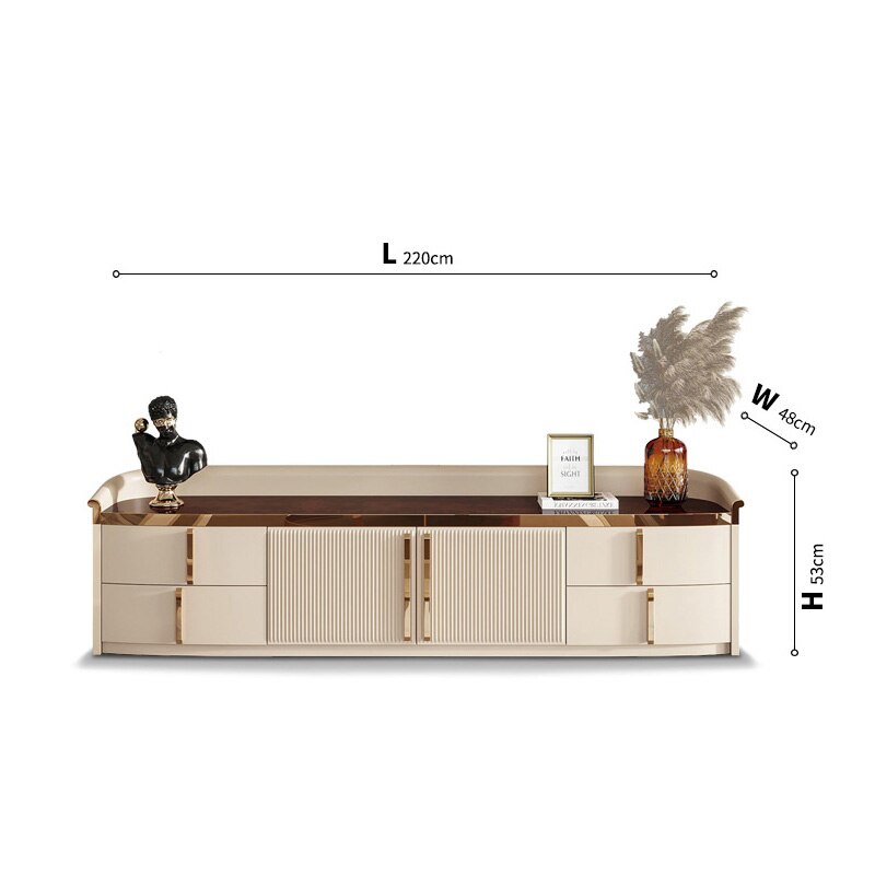 FUNROLUX Luxury Marble TV Cabinet & Coffee Table