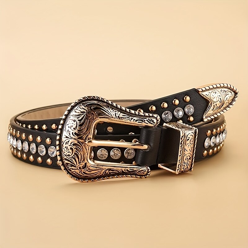 Vintage Carved Buckle Belt