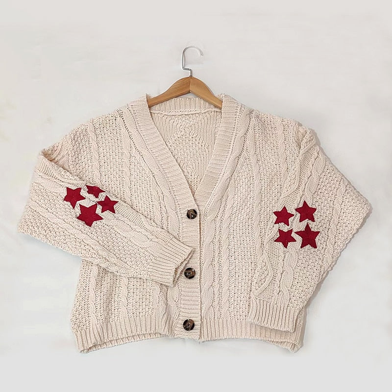 Winter Star Embroidered Cardigan