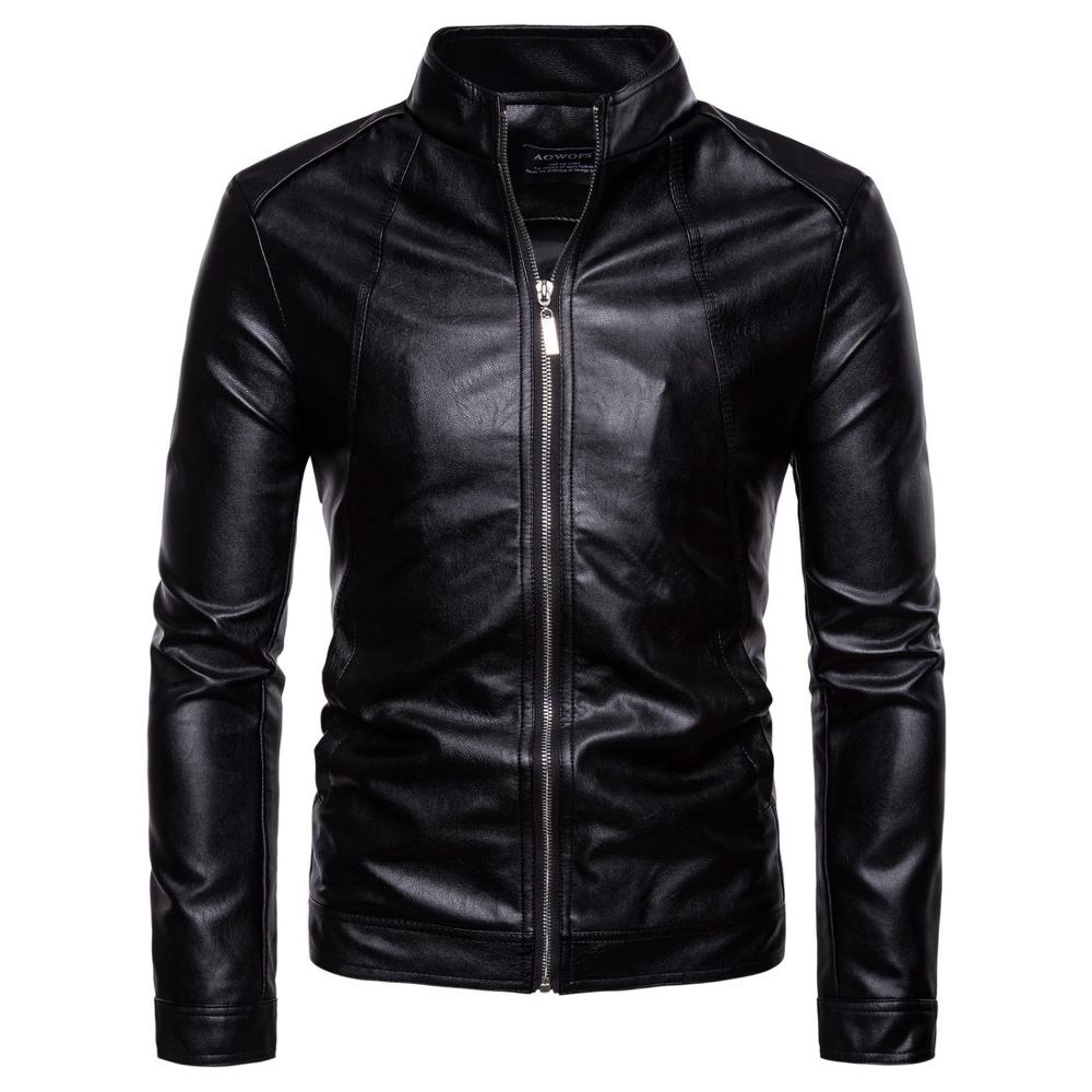 Slim Fit Faux Leather Jacket
