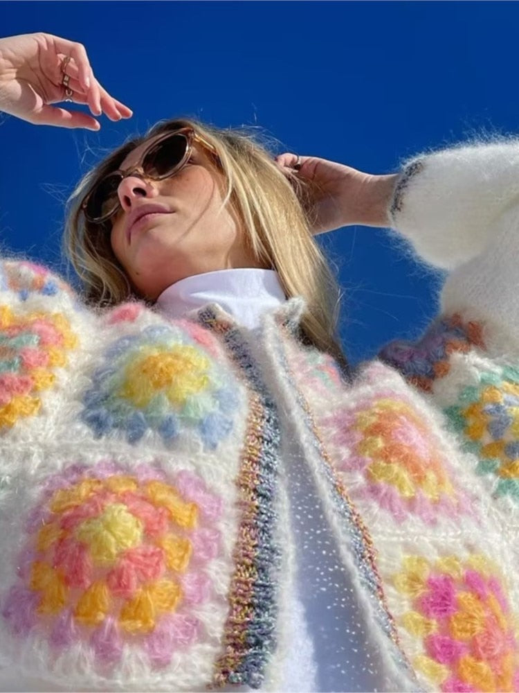 Hollow-Out Knit Cardigan