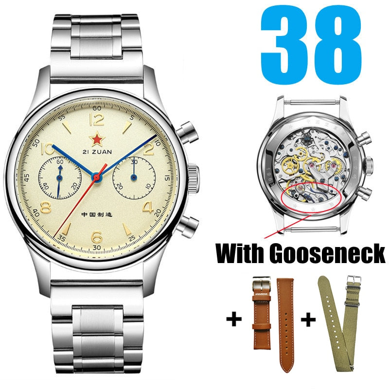 RED STAR 38mm Men's Chronograph Watch