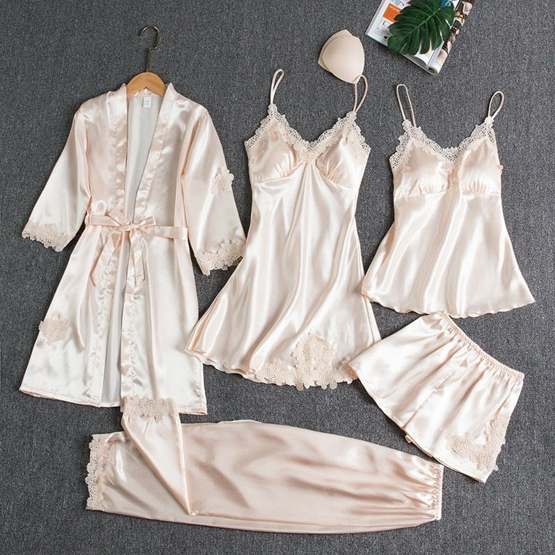 Lace Trimmed Pajama Set