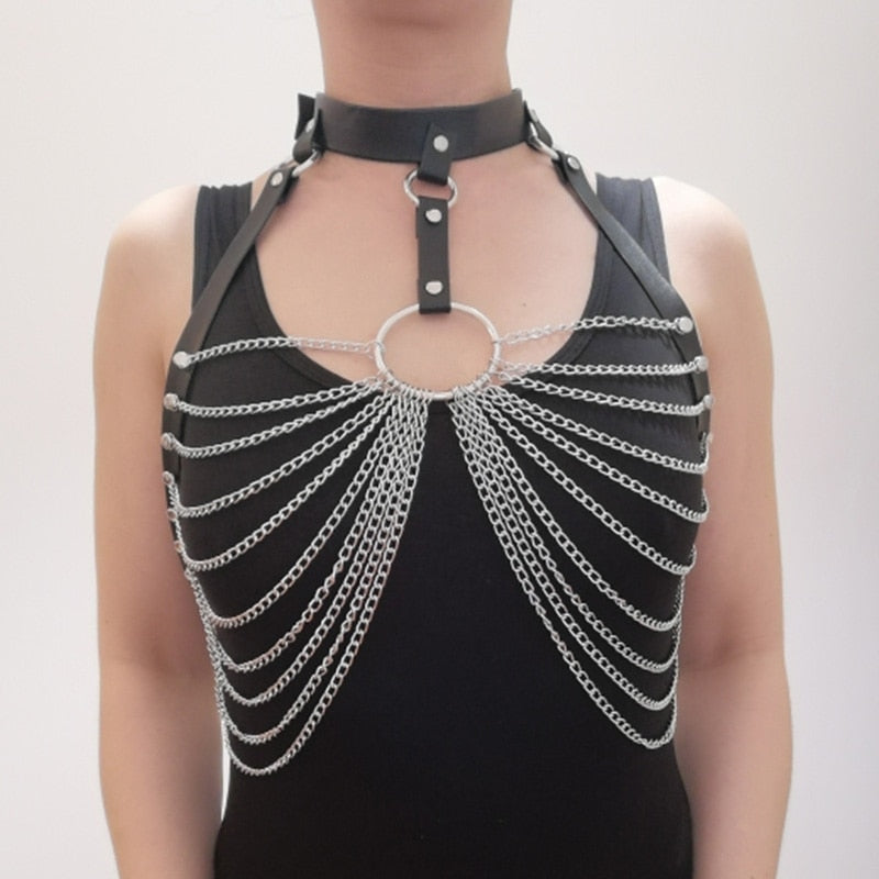 Gothic Leather Body Chains