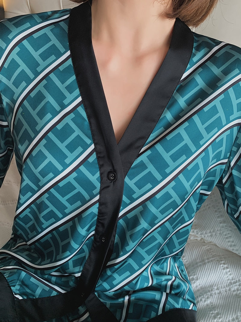 V Neck Luxury Pajamas