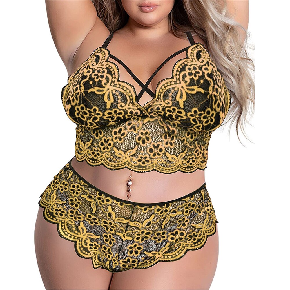 Plus Size 2 Piece Lingerie Set