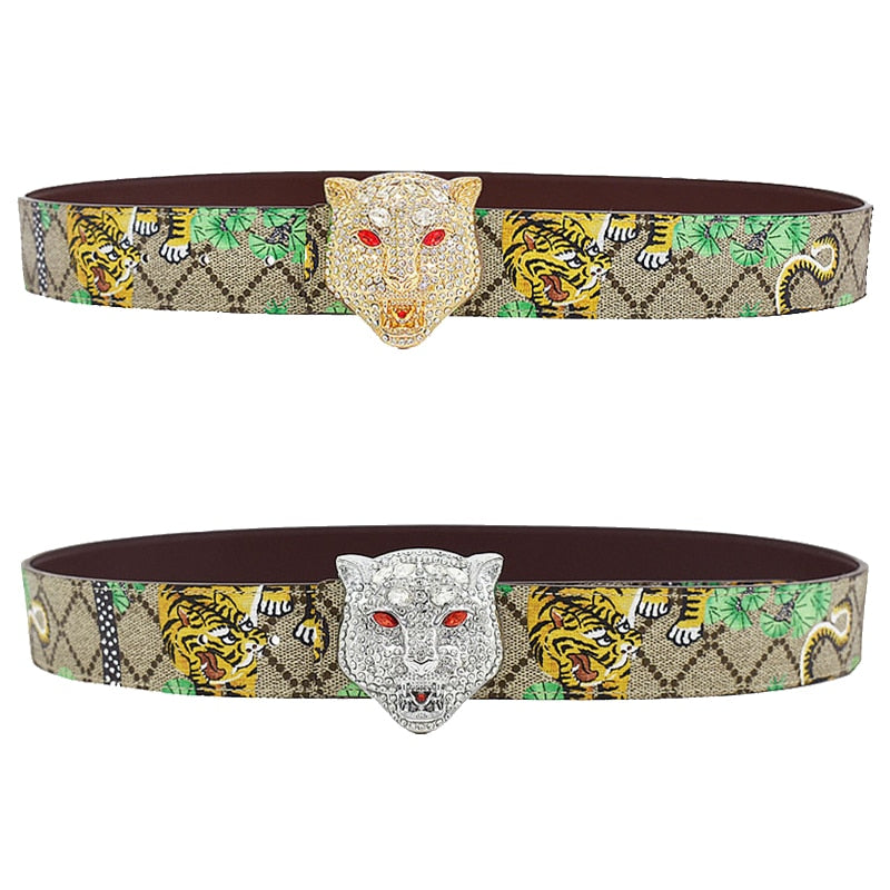 Green Tiger Leather Belt