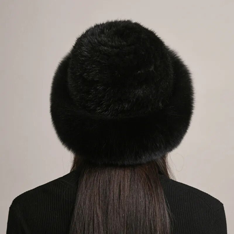 Knitted Mink Fur Hat
