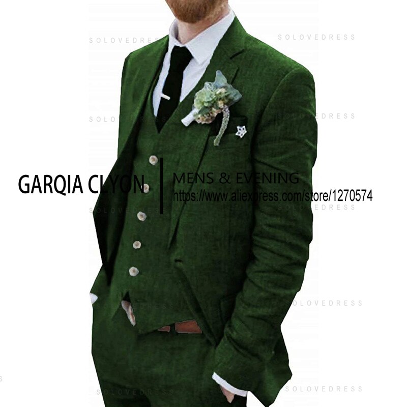 3 Piece Retro Linen Suit