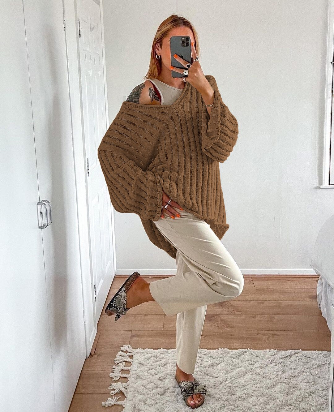 V-Neck Oversized Sweater
