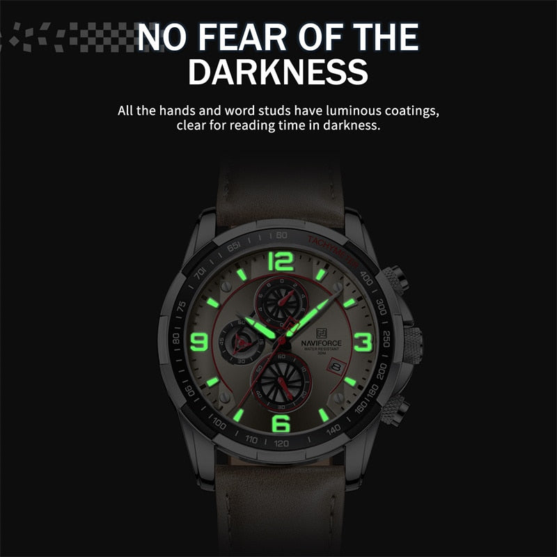 NAVIFORCE Waterproof Leather Watch