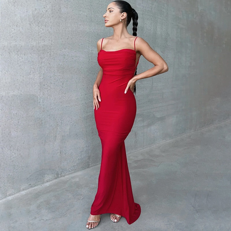 Sexy Strap Backless Maxi Dress