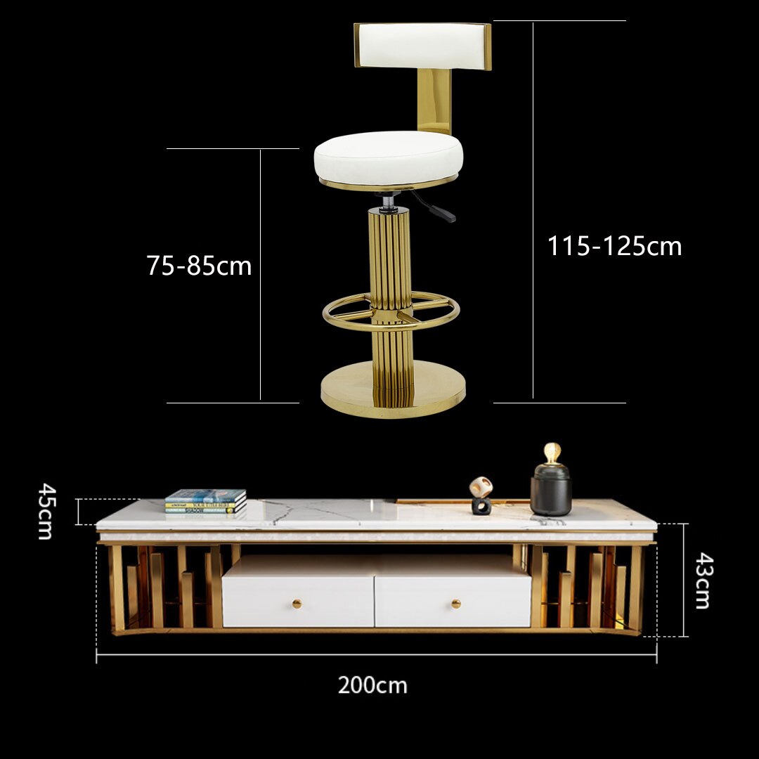 FUNROLUX TV Cabinet and 4 Bar Stools