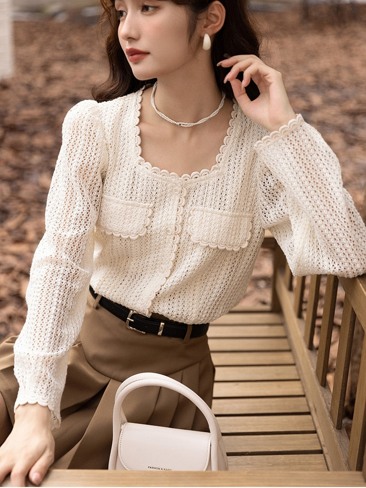 MISHOW Mesh Lace Shirt