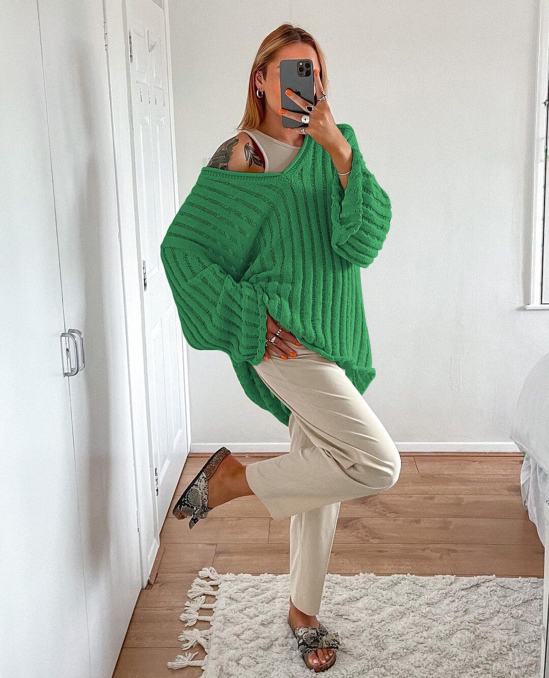 V-Neck Oversized Sweater