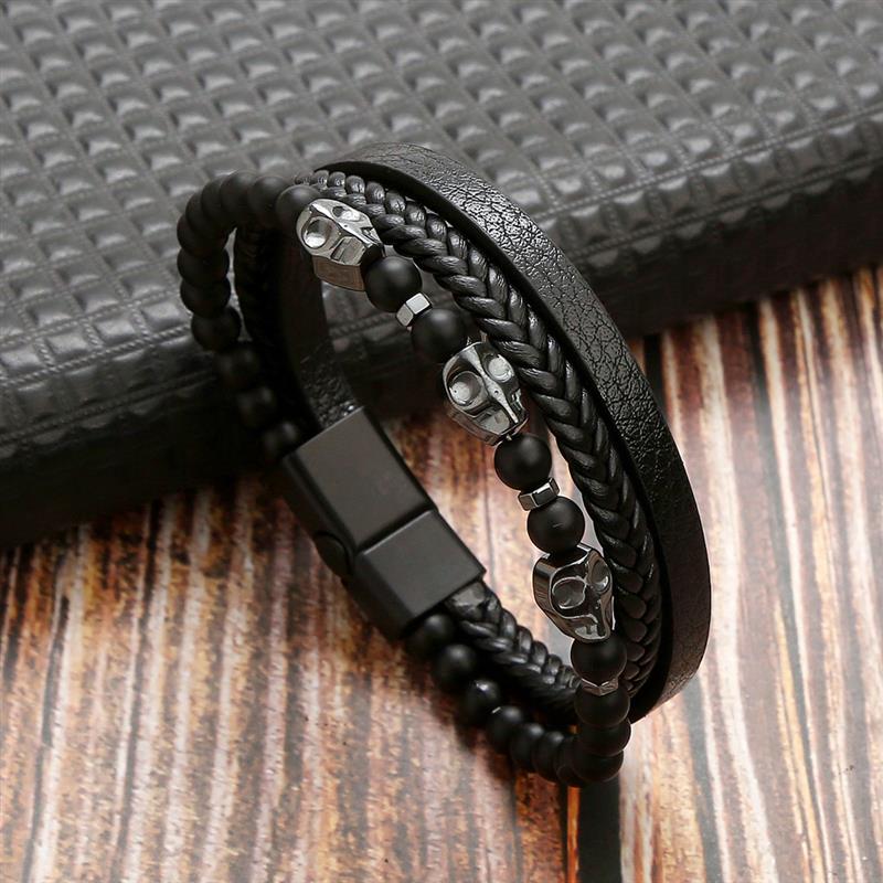 Biker Leather Bracelet