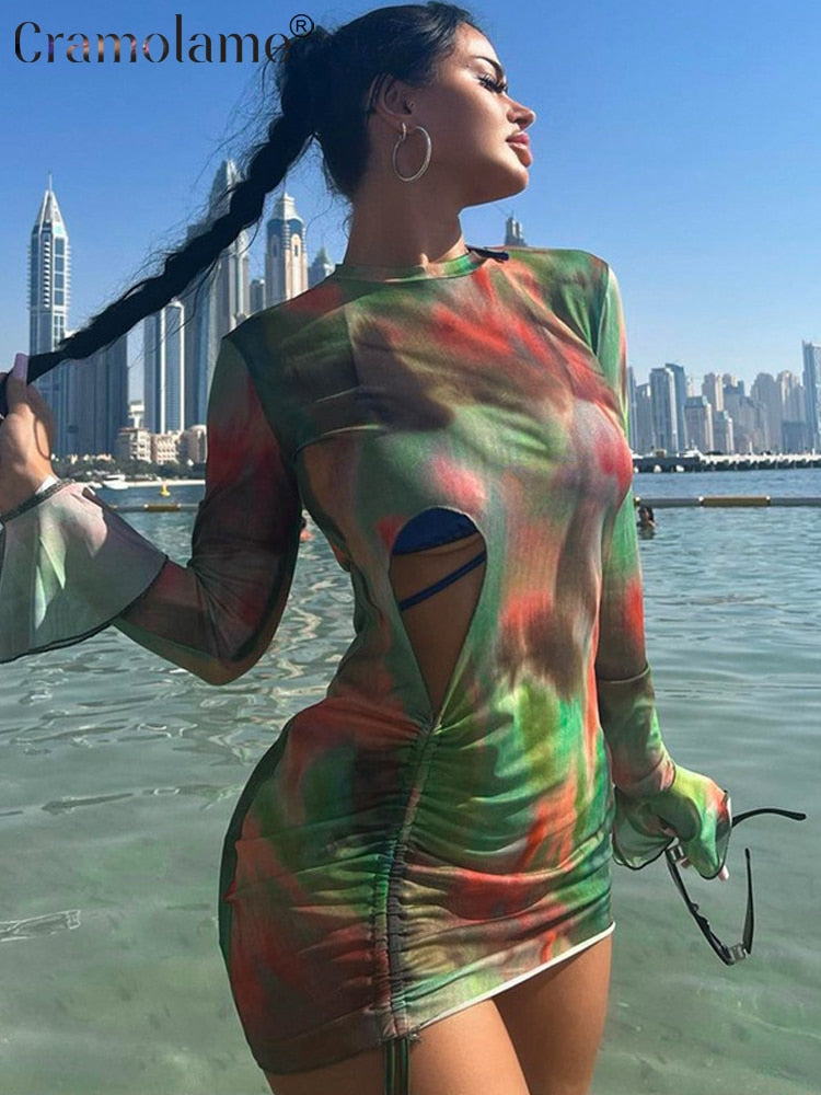 Sexy Hollow Out Mini Dress