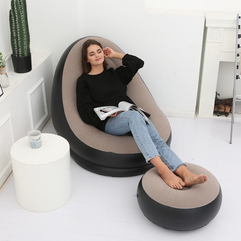 Outdoor Egg Recliner w/ Stool