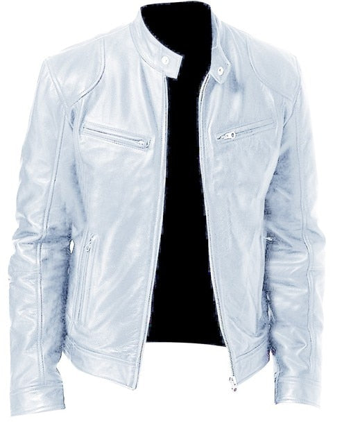 Faux Leather Aviator Jacket