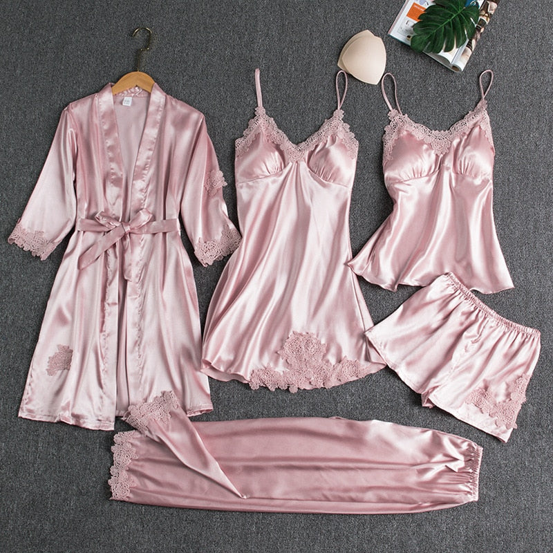Lace Trimmed Pajama Set
