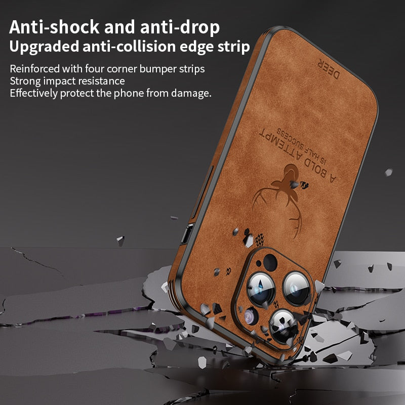 Luxury Sheepskin Leather Phone Case for iPhone