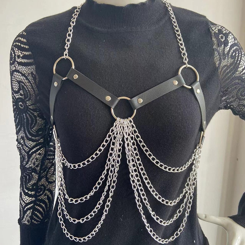 Gothic Leather Body Chains