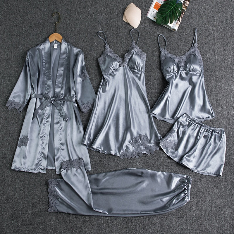 Lace Trimmed Pajama Set