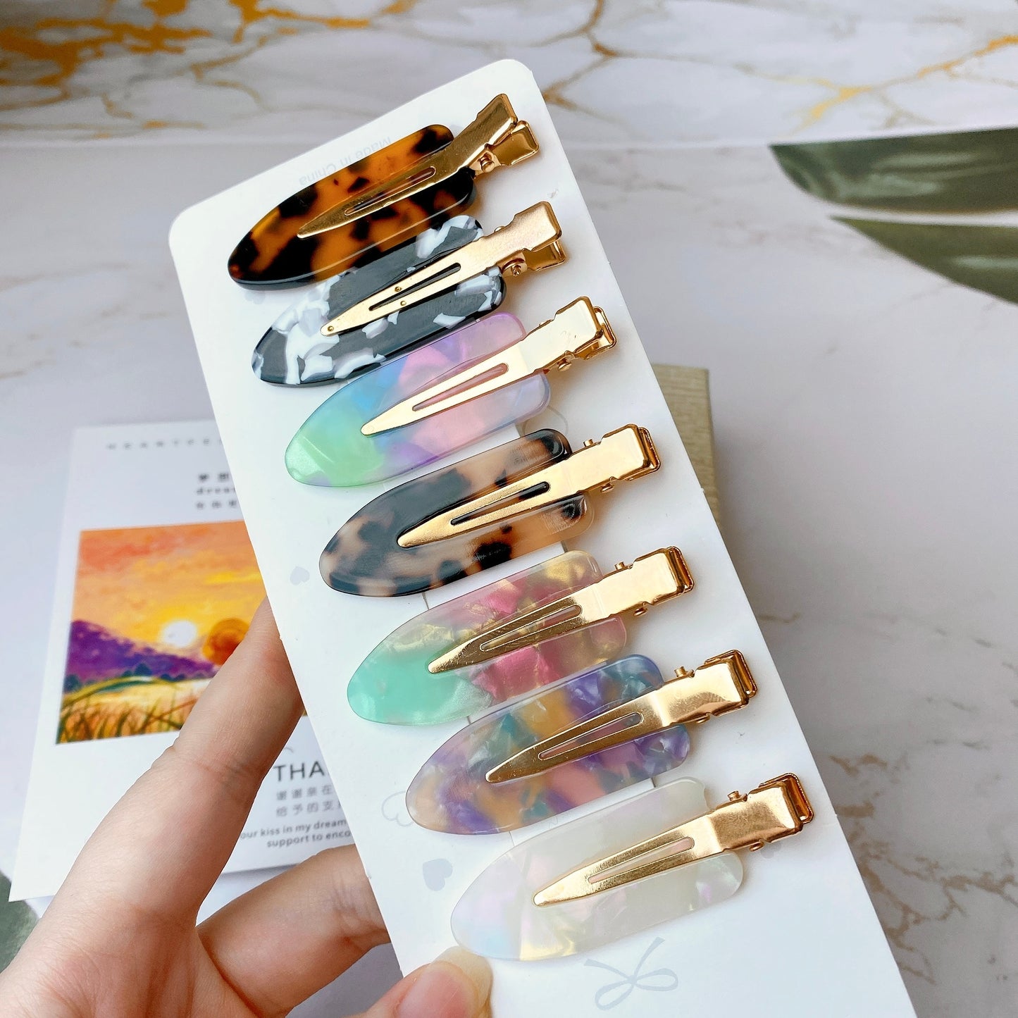 4 Pcs Simple Leopard Hair Clip
