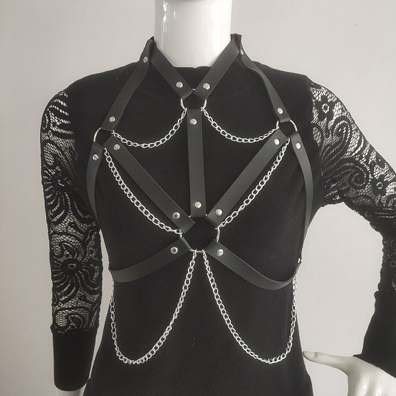 Gothic Leather Body Chains