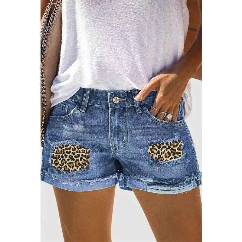 Ripped Denim Shorts