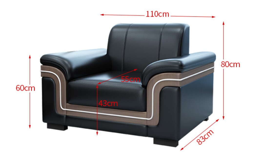 Simple Leather Reception Sofa