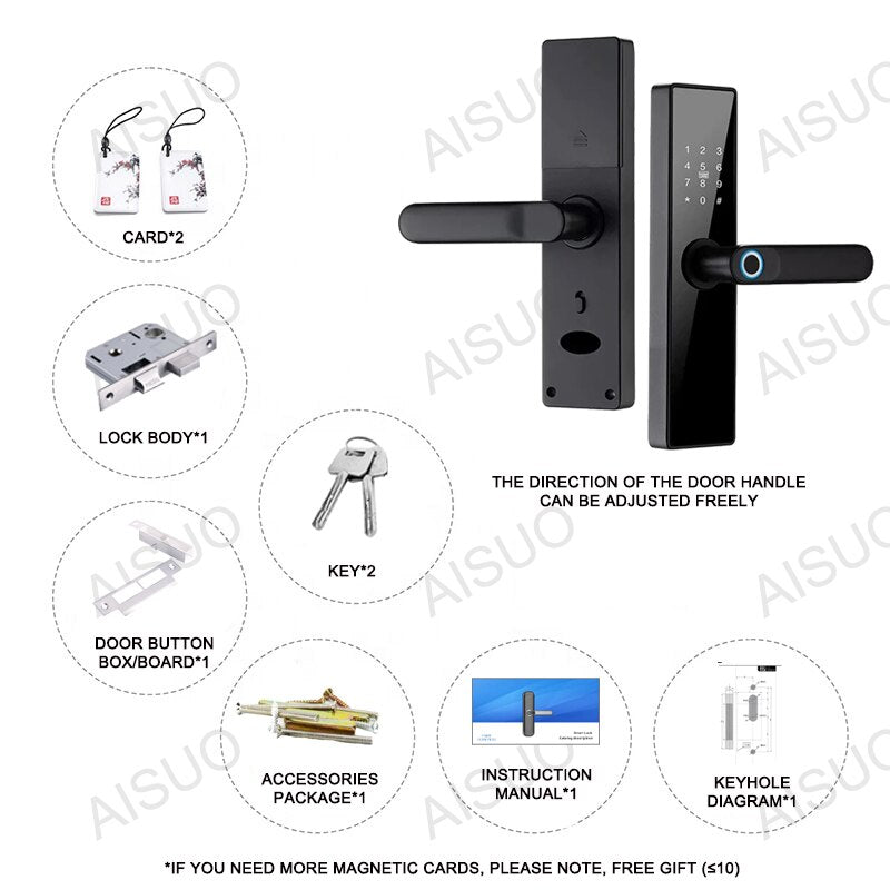 AISUO Bluetooth Fingerprint Smart Door Lock