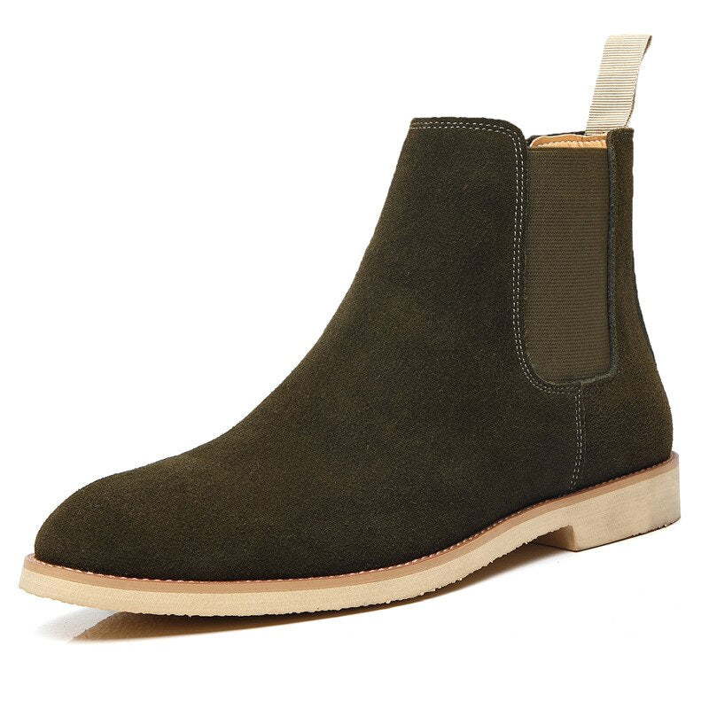 Pointed Suede Chelsea Boots