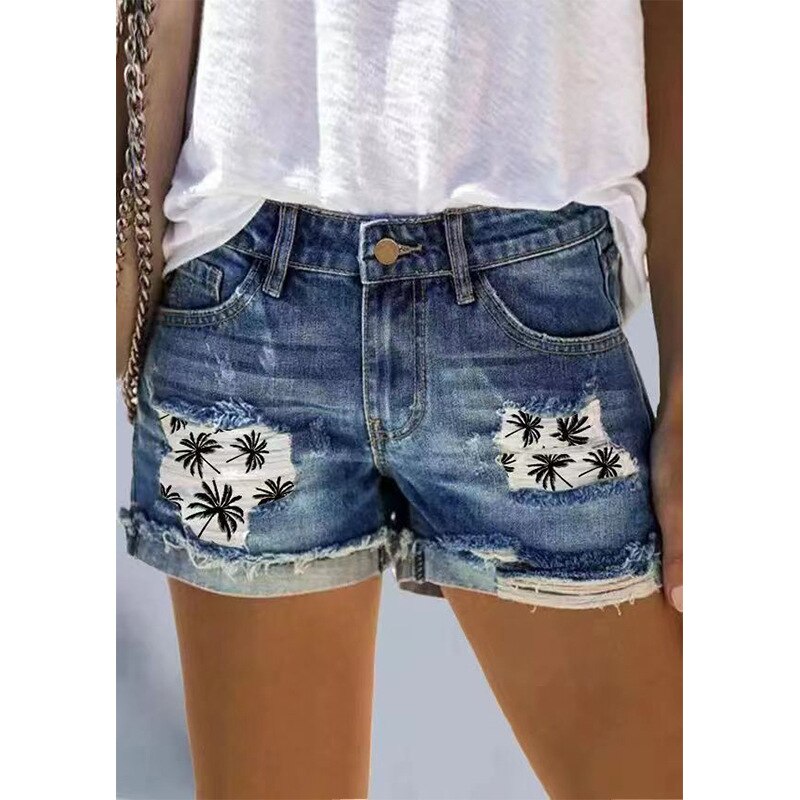 Ripped Denim Shorts