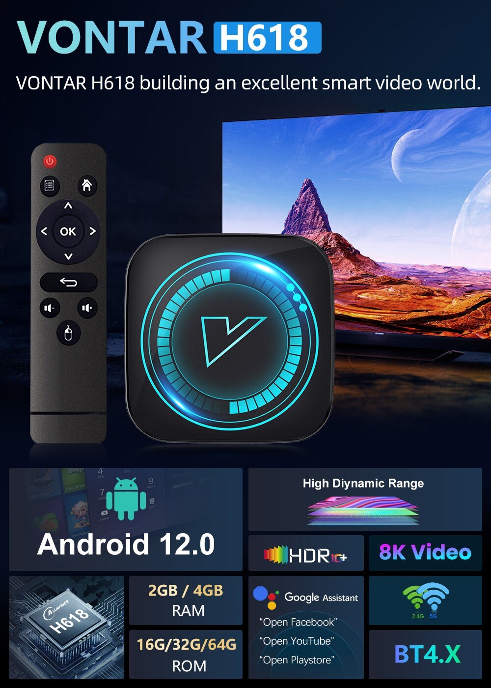 VONTAR H618 Android 12 TV Box