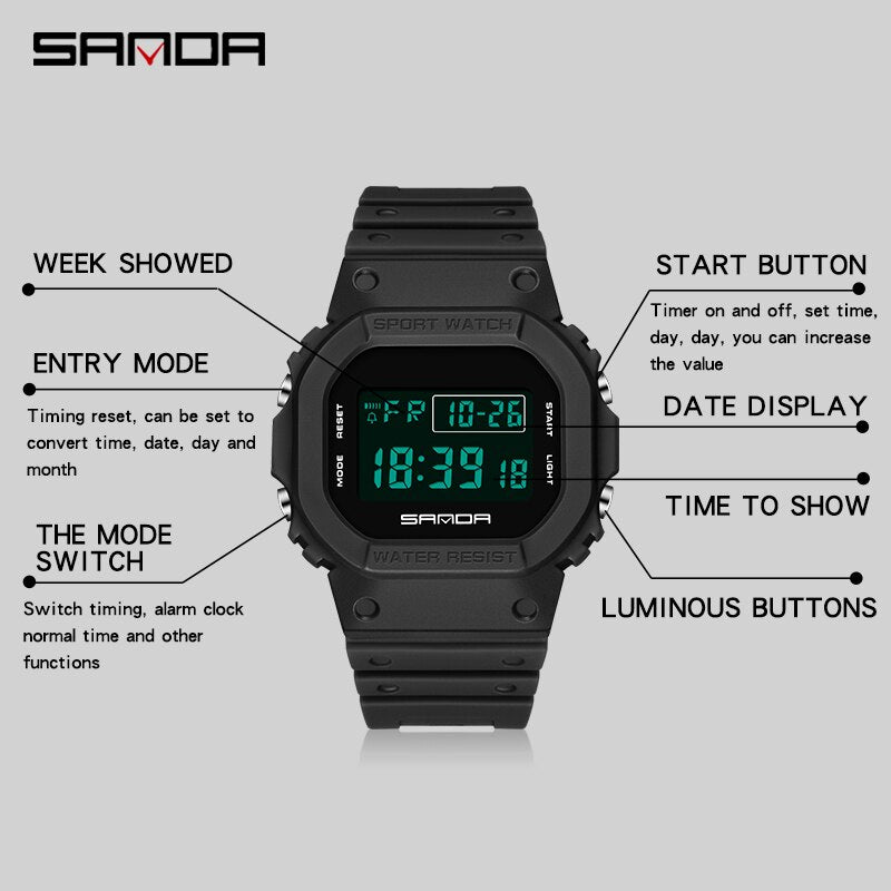 SANDA Military Digital Watch