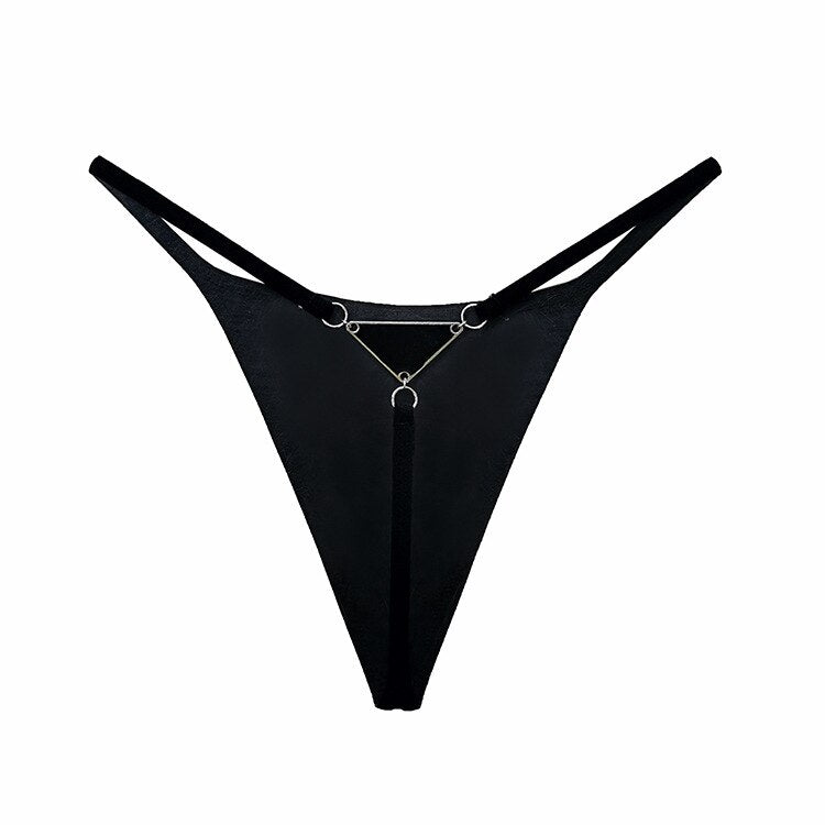 Solid Chain V Panties