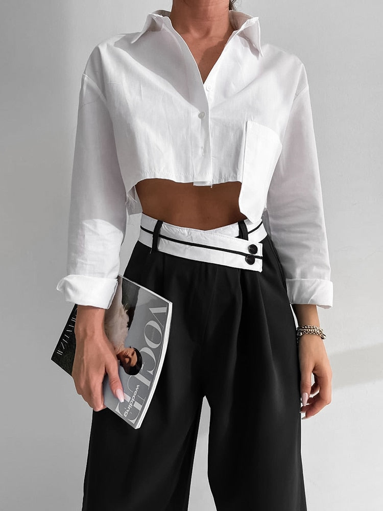 Patchwork Wide Leg Pants