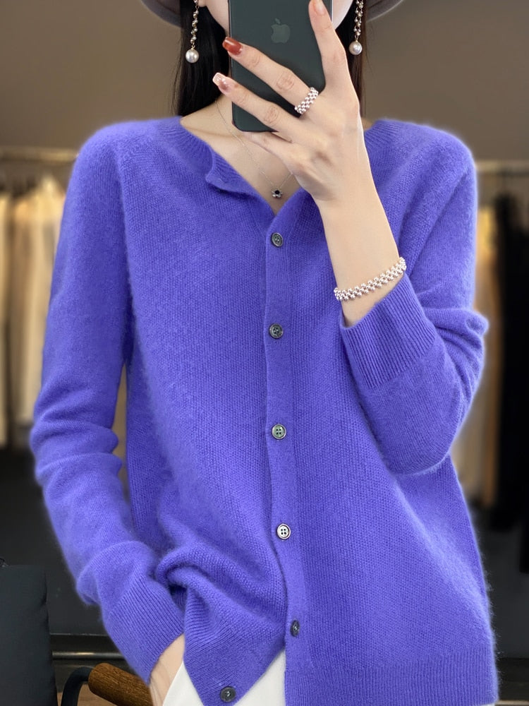 Autumn Button-up Merino Sweater