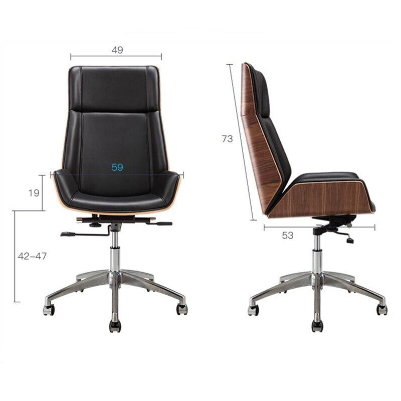 High-Back Bentwood Swivel Chair