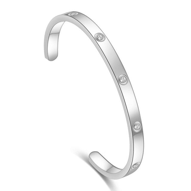 VQYSKO 4mm Stainless Steel Bangles