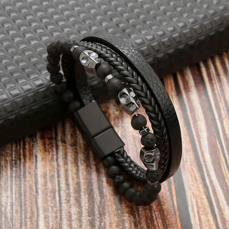 Biker Leather Bracelet