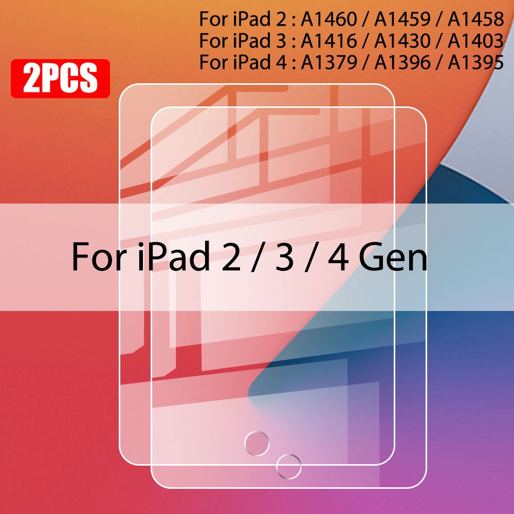 2 Piece Tempered Glass Screen Protector For iPad