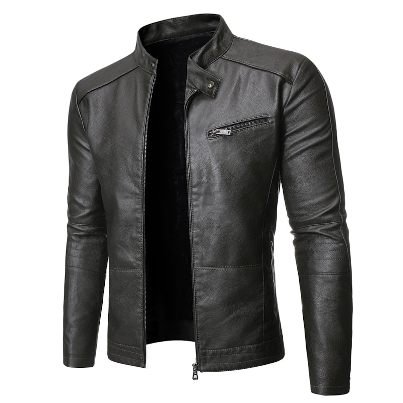 Casual Faux Leather Jacket