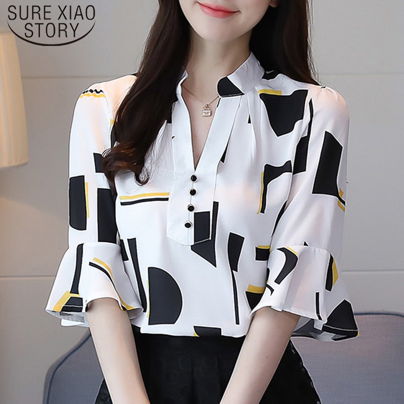 New Chiffon Printed Blouse