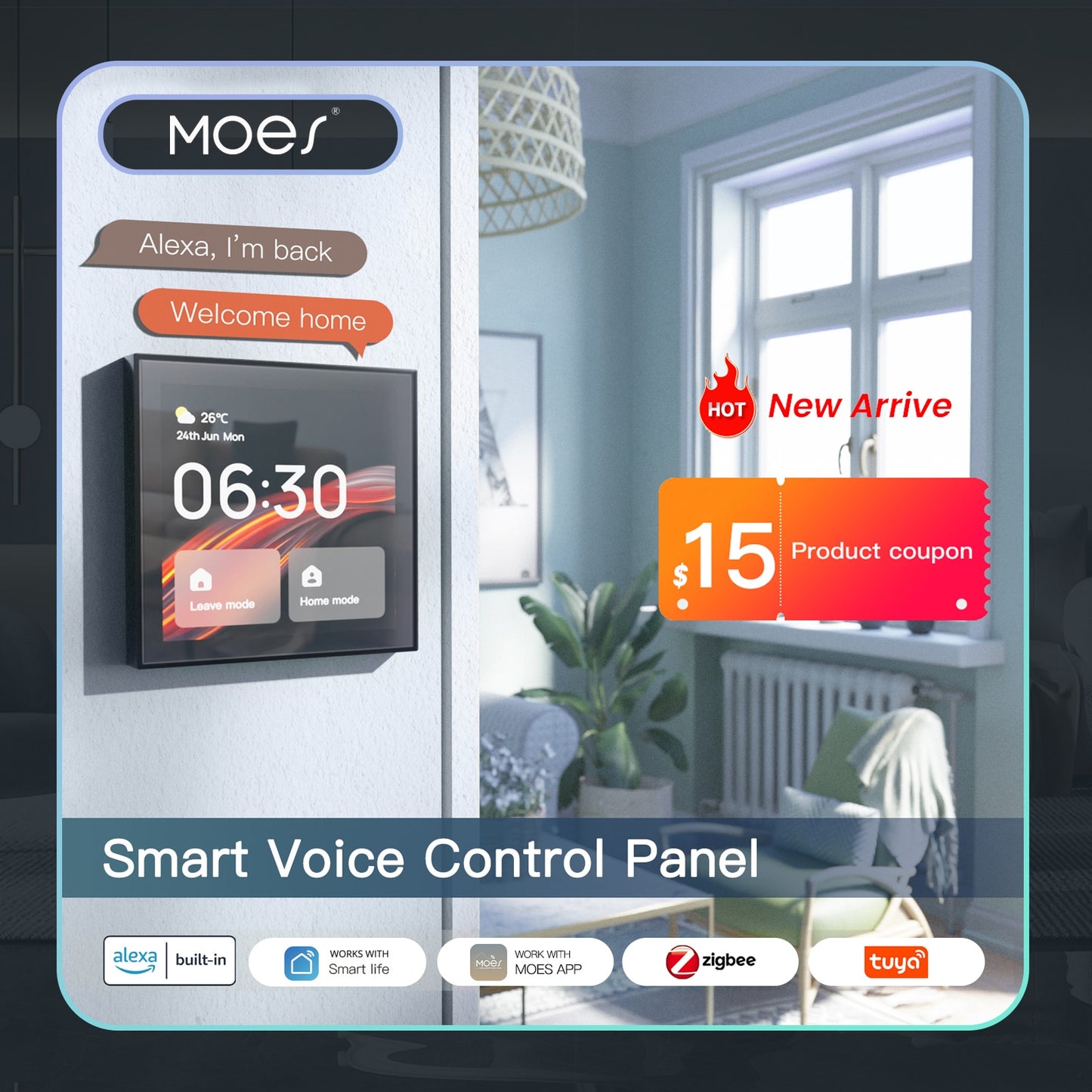 MOES Wifi Touch Center Control Panel