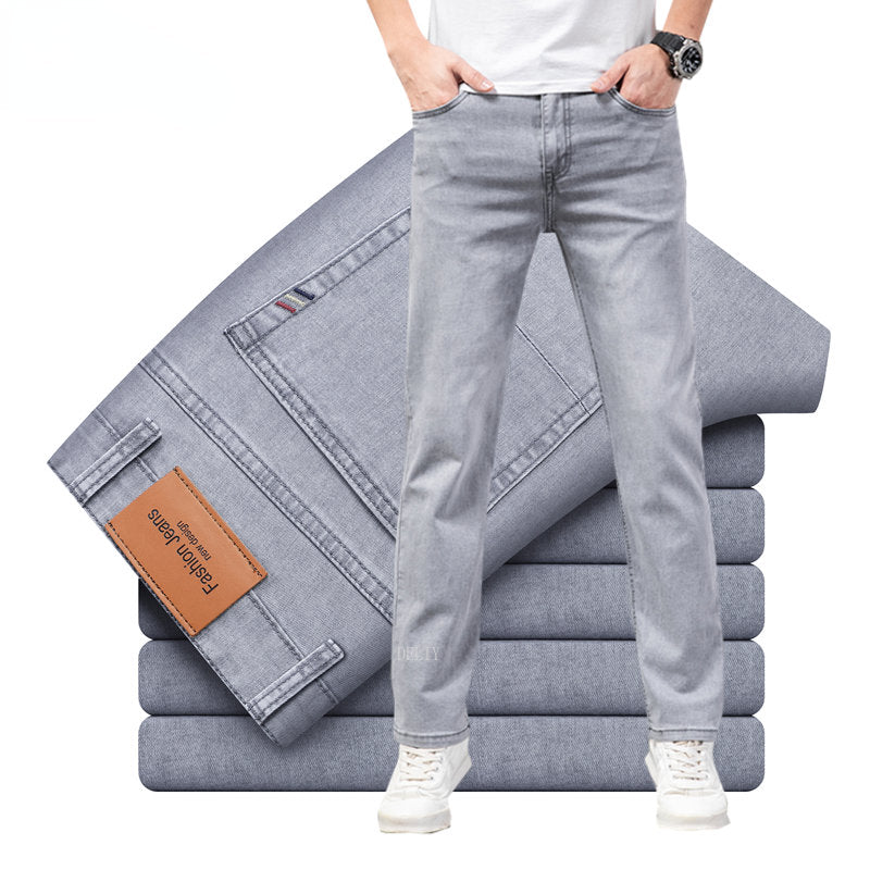 Straight Lightweight Cotton Stretch Jeans