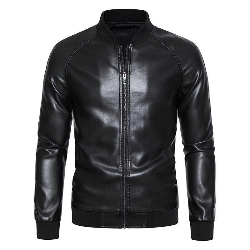 Faux Leather Moto Bomber Jacket