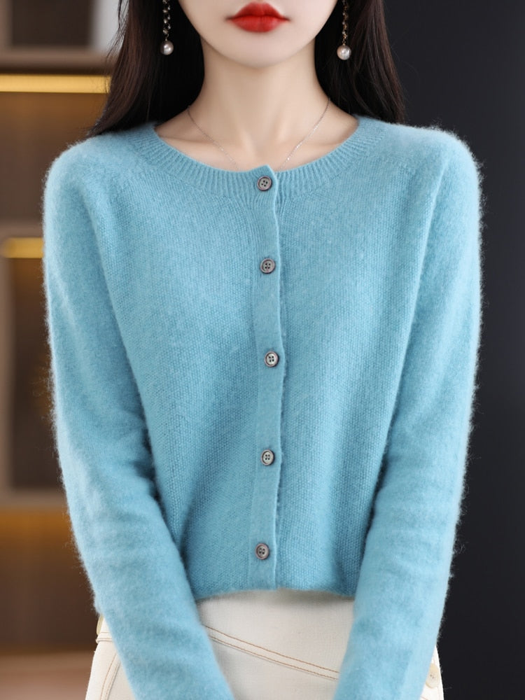 Autumn Button-up Merino Sweater
